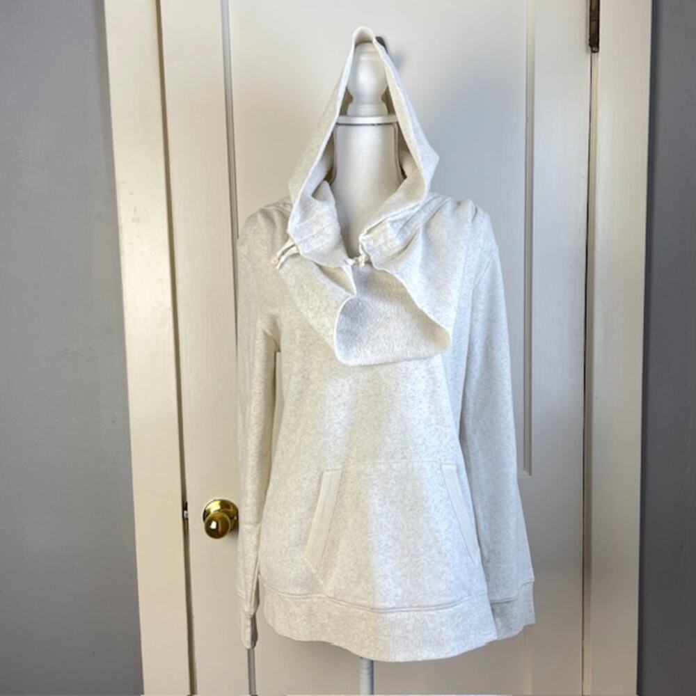 Lole Surrender Hoodie Cowl Neck Pullover Oatmeal Fleece Womens Large NWT Pocket